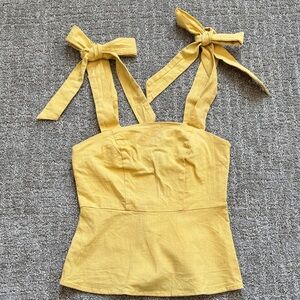 Pomelo Yellow Bow Strap Blouse (adjustable strap)